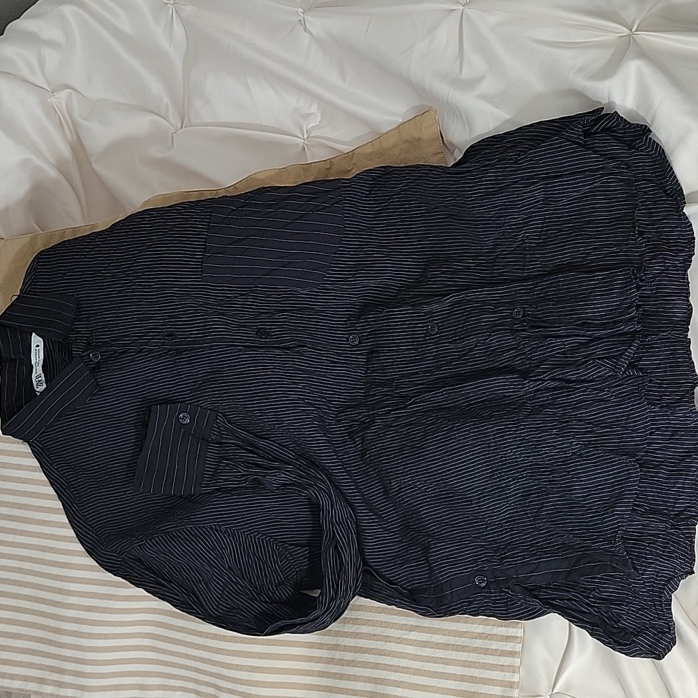 Zara Dark Gray Striped Top